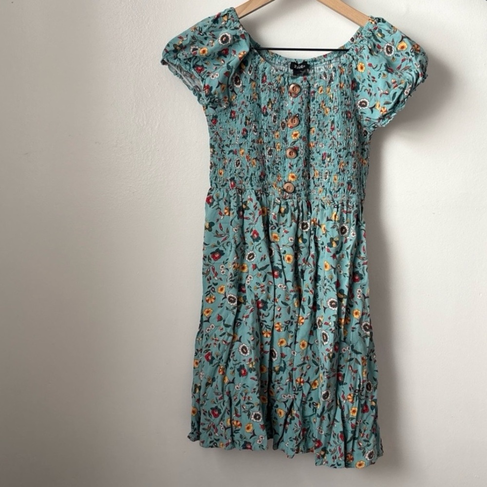 girls floral button down dress